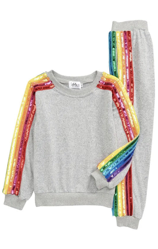 Girls Sequin Rainbow Tracksuit