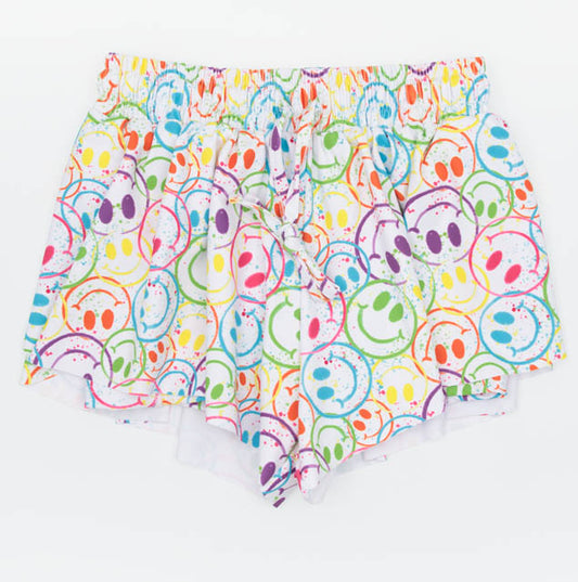 Girls Splatter Smiley Butterfly Shorts 🤩