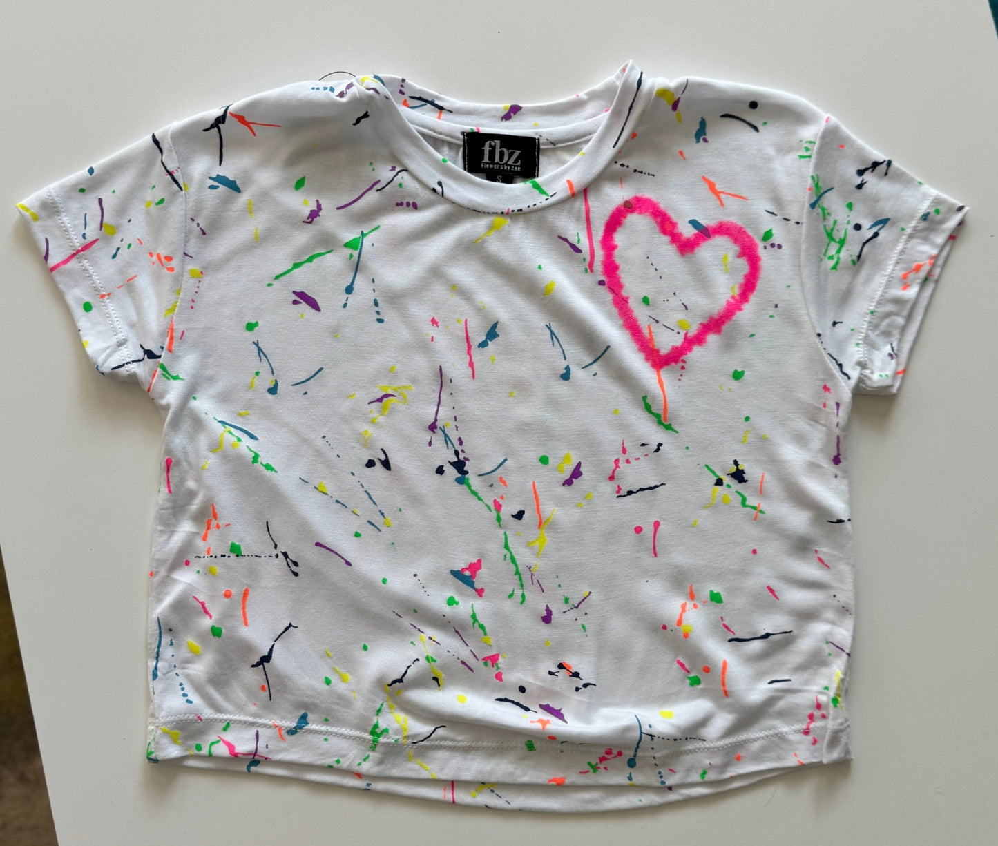 Tween Girls Neon Heart Splatter Tee 💖 - YellowBrickRoad