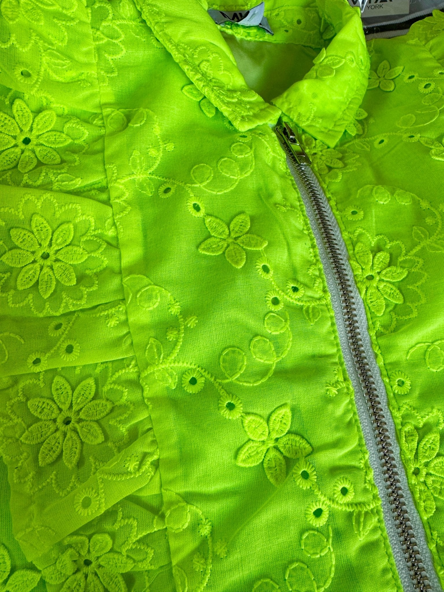 Tween Girls Neon Lime Eyelet Romper by MIA NY - YellowBrickRoad