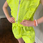 Tween Girls Neon Lime Eyelet Romper by MIA NY - YellowBrickRoad