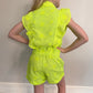 Tween Girls Neon Lime Eyelet Romper by MIA NY - YellowBrickRoad