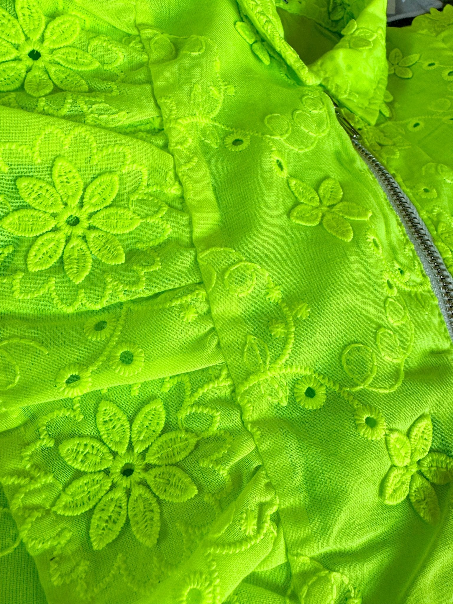 Tween Girls Neon Lime Eyelet Romper by MIA NY - YellowBrickRoad