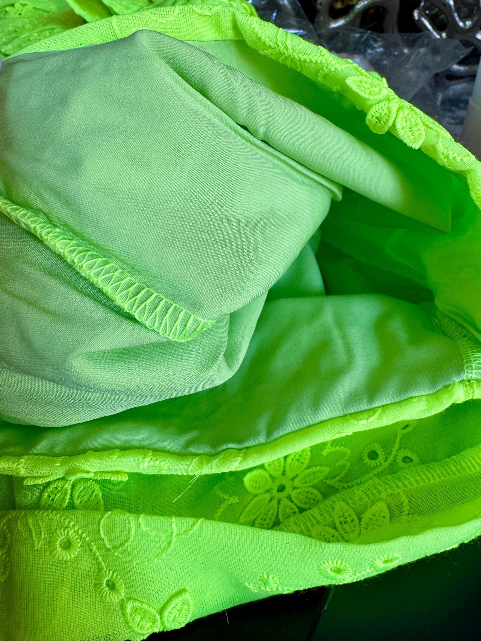 Tween Girls Neon Lime Eyelet Romper by MIA NY - YellowBrickRoad