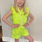 Tween Girls Neon Lime Eyelet Romper by MIA NY - YellowBrickRoad