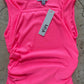 Tween Girls Neon Pink Square Neck Ruched Tank - YellowBrickRoad