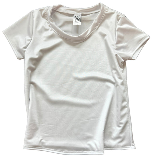 Girls White Yoga Tee